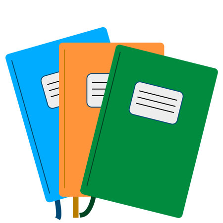Vector illustration flat design. Set of exercise books.のイラスト素材