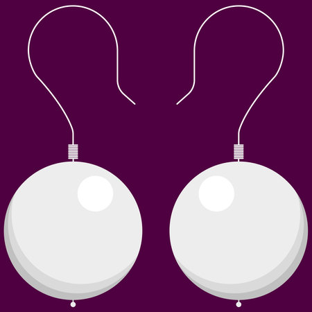 Vector illustration flat design. Earrings with pearls.のイラスト素材