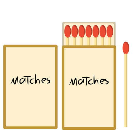 Vector illustration flat design. Set of matchboxes.のイラスト素材