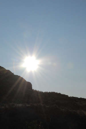 Sunshine over Hillの写真素材