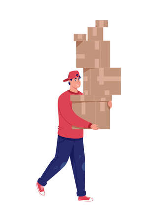 Online Delivery Concept. Fast home and office delivery. Vector. Illustration. Cartoon style.のイラスト素材