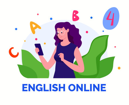 E-learning, distance learning. Modern vector illustration of educational concept for online platforms, websites, mobile applicationsのイラスト素材