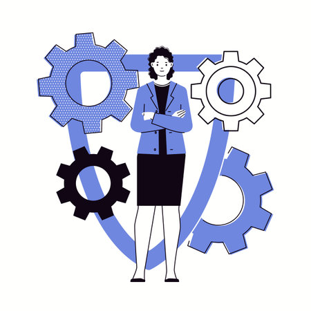 security of personal data. File server protection systems. Secure storage, exchange and transfer of information. Concept of Antivirus. Vector characters flat cartoon illustration.のイラスト素材