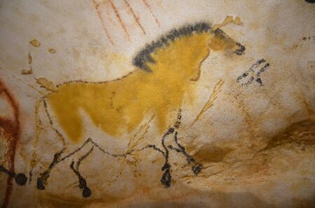 Lascaux cave prehistoric painting represent a pony. 17000 BCの写真素材
