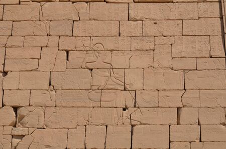 HIEROGLYPHICS FACADE OF THE RAMESSEUM NILE VALLEY LUXOR