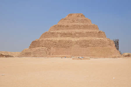 SAQQARAH STEP PYRAMID OF PHARAOH DJOSER CAIROの写真素材