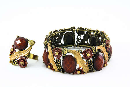 Rings, bracelets On White backgroundの写真素材