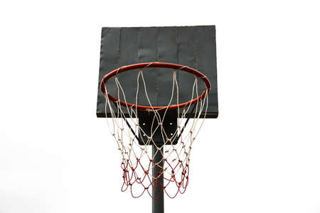 basketball hoop on white backgroundの写真素材