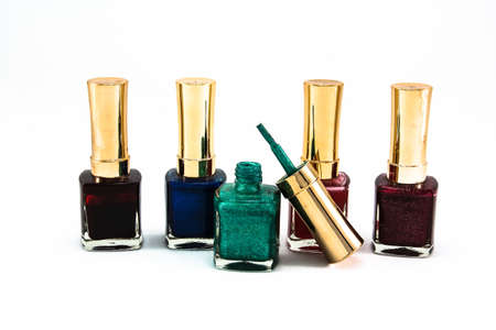 nail color bottle on white backgroundの写真素材