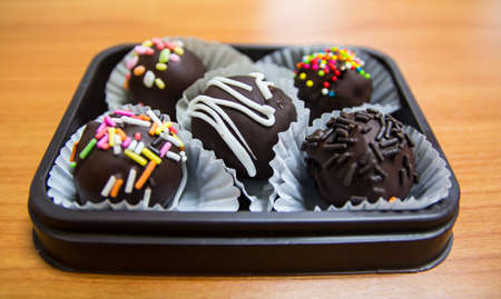 Colorful brown chocolate to eatの写真素材