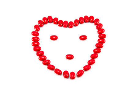 Heart pills isolatedの写真素材