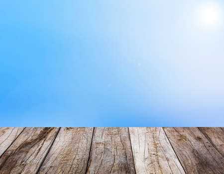 blur,	blue sky Backgrounds and Wood Floor
