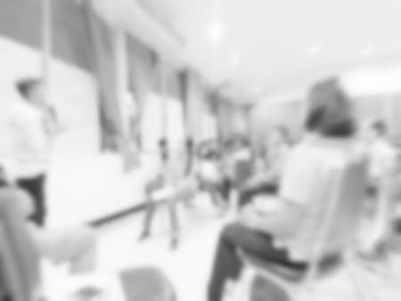 Abstract blur conference room of administrators and teacher. Meeting event planning and taught. Public business conventions background.の写真素材