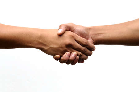 Closeup of people shaking hands の写真素材