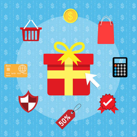 Cilck icon Shopping on graphic design. vector illustration.のイラスト素材