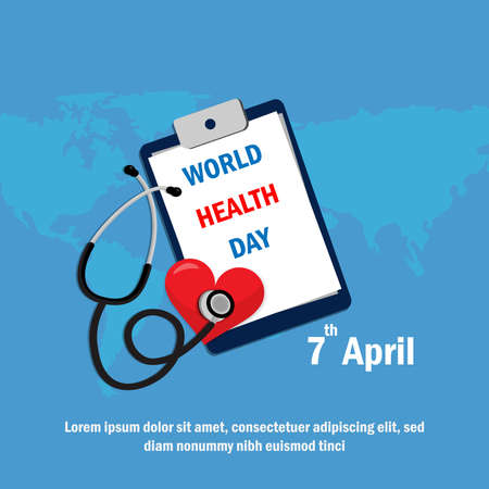 World health day concept on 7 April. Medicine and healthcare poster.のイラスト素材