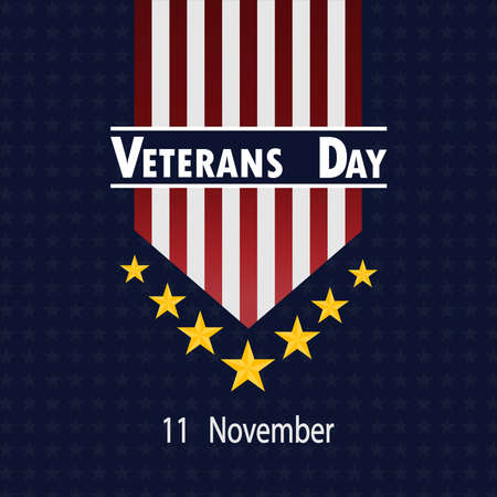 Veterans Day,November 11. Usa flag and star on background. vector illustrationのイラスト素材
