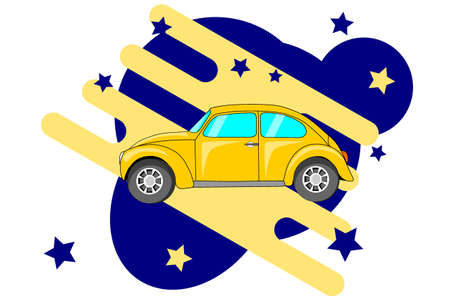An old car side view. Vector Illustratorのイラスト素材