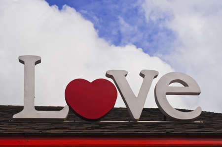 Love in the blue skyの写真素材