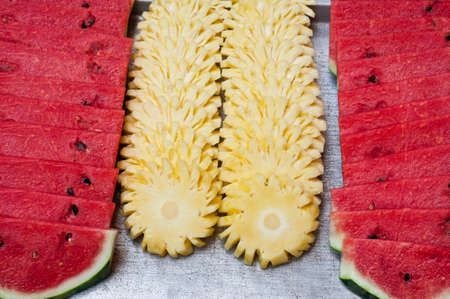 Melon and pine appleの写真素材