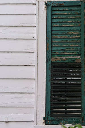Texture of white wall and black windowの写真素材