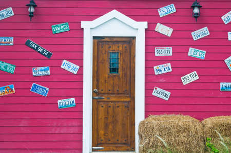 Background of door in the farm.の写真素材