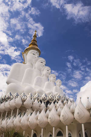 White Buddha image in the hillの写真素材