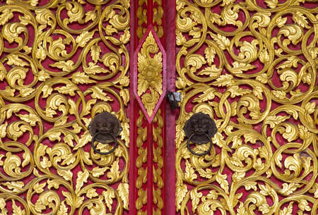 Golden door of ancient templeの写真素材