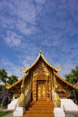 Golden temple and blue skyの写真素材
