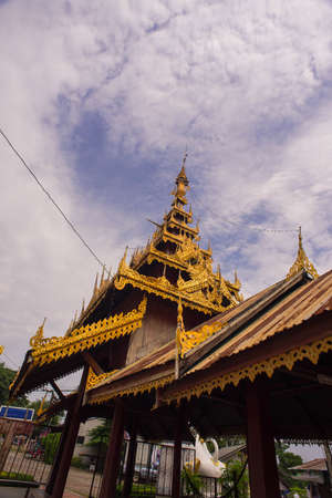Old wooden temple in the north of Thailandの写真素材