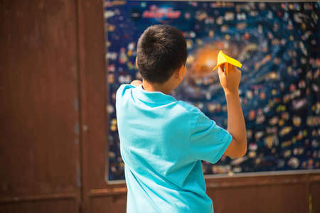 Dream of kid go to the universeの写真素材