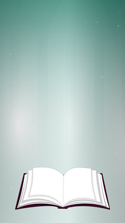open book with white beams and starsのイラスト素材