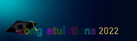 vector text for graduation design Congratulations, t-shirts, parties, high school or graduate school lettering for greeting cardsのイラスト素材