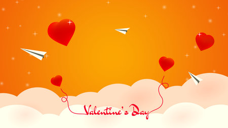 Valentine's day vector background design  art elements for love celebration day decorationのイラスト素材
