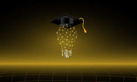 graduation cap on light bulb creative symbol congratulations on graduation idea