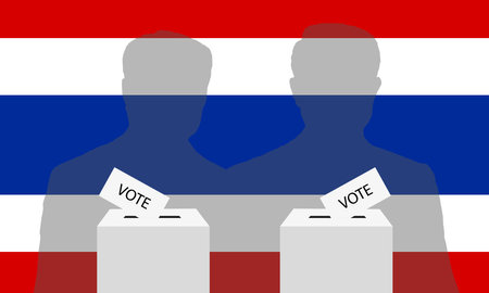 Election Thailand, check 2 cards. Vector illustrationのイラスト素材