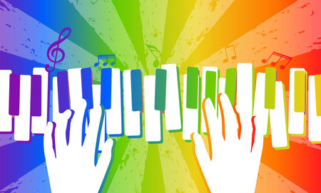 key piano design concept of decoration T-shirt designs, flyers, invitations, greeting cards, music advertising, illustrations, vectors.のイラスト素材