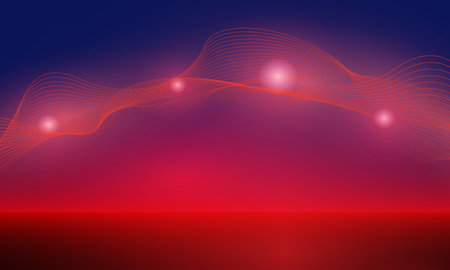 Abstract waves of glowing, glittering colors. Science or technology concept, vectorのイラスト素材