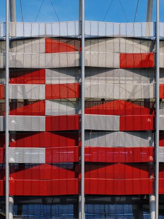 NATIONAL STADIUM IN WARSAW, POLAND - APRIL 21: Warsaw National Stadium on April 21, 2012. The National Stadium will host the opening match of the UEFA Euro 2012.のeditorial素材
