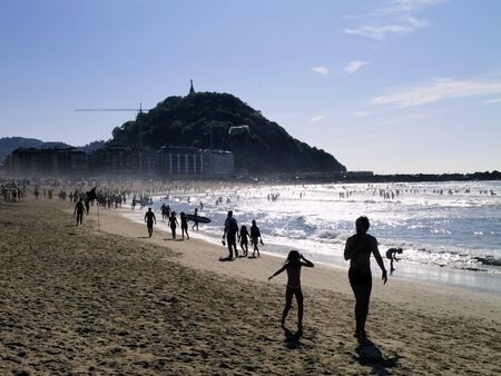 La Zurriola Beach, San Sebastian(Donostia), Spainのeditorial素材