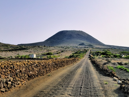 Volcan de la Corona, Lanzarote, Canary Islands, Spainの写真素材