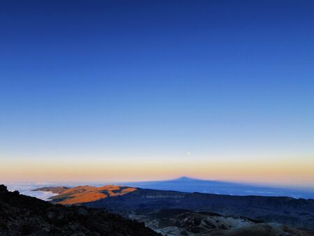 Sunset on Teide, Big Shadow of the Mountain, Canary Islands, Spain