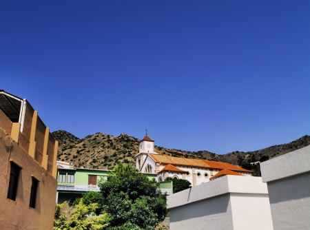 Church in Vallehermoso, La Gomera, Canary Islands, Spainの写真素材
