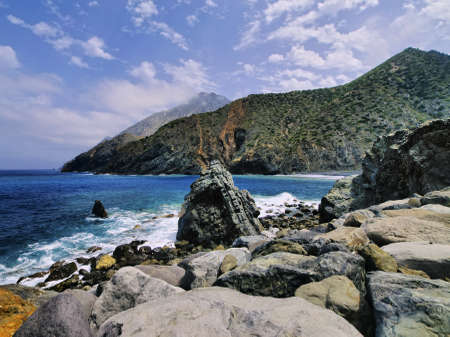 Rocky Beach of Vallehermoso, La Gomera, Canary Islandsの写真素材