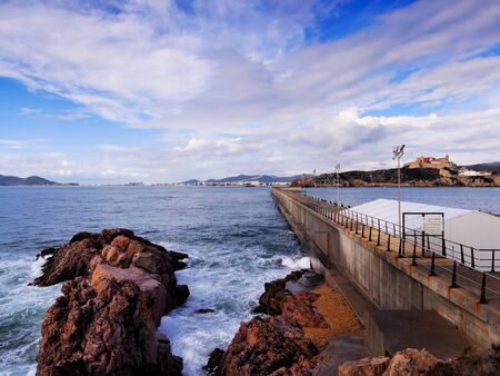 Ibiza Coastline, Balearic Islands, Spainの写真素材