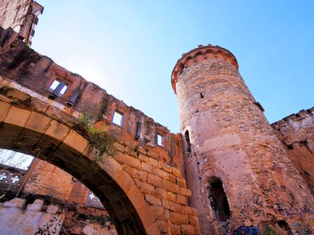 Abandoned Castle in Colonia Guell, Catalonia, Spain   の写真素材
