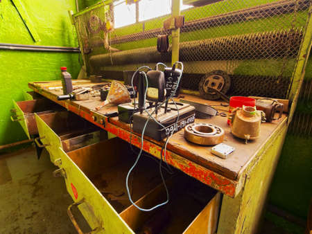 GDANSK, POLAND - JULY 23: Lech Walesa Workshop in Gdansk Shipyard on July 23, 2013, in Gdansk, Poland. Lech Walesa is a Noble Prize winner, he was a member of Solidarnosc and the president of Poland.のeditorial素材