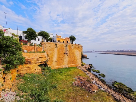 Protective Walls of Kasbah of the Udayas on the old medina in Rabat, Morocco, Africaのeditorial素材