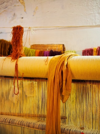 Moroccan Threads and Material production in Rabat, Morocco, Africaの写真素材