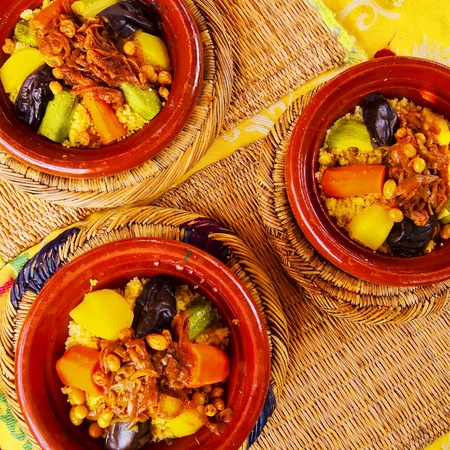Couscous - traditional moroccan food in Marrakech, Morocco, Africaの写真素材